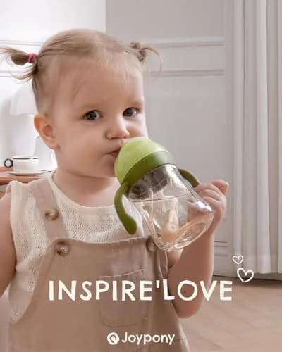 Joypony Sippy Straw Cups for Toddlers 1-3 | Spill-Proof, BPA-Free, 6 oz Green, 2 Pack thumbnail 7