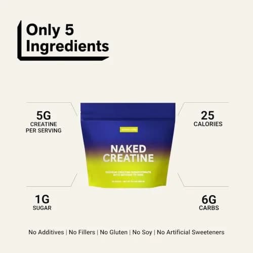 NAKED Pure Micronized Lemon Lime Creatine Monohydrate Stick Packs 30 Servings (12.7 oz) | Vegan, Gluten-Free, No Additives thumbnail 3