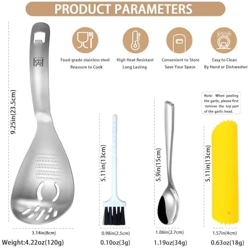 MEIYUSHENG 5 in 1 Multifunction Cooking Spoon | Stainless Steel Egg Slotted Spoon in India thumbnail 3