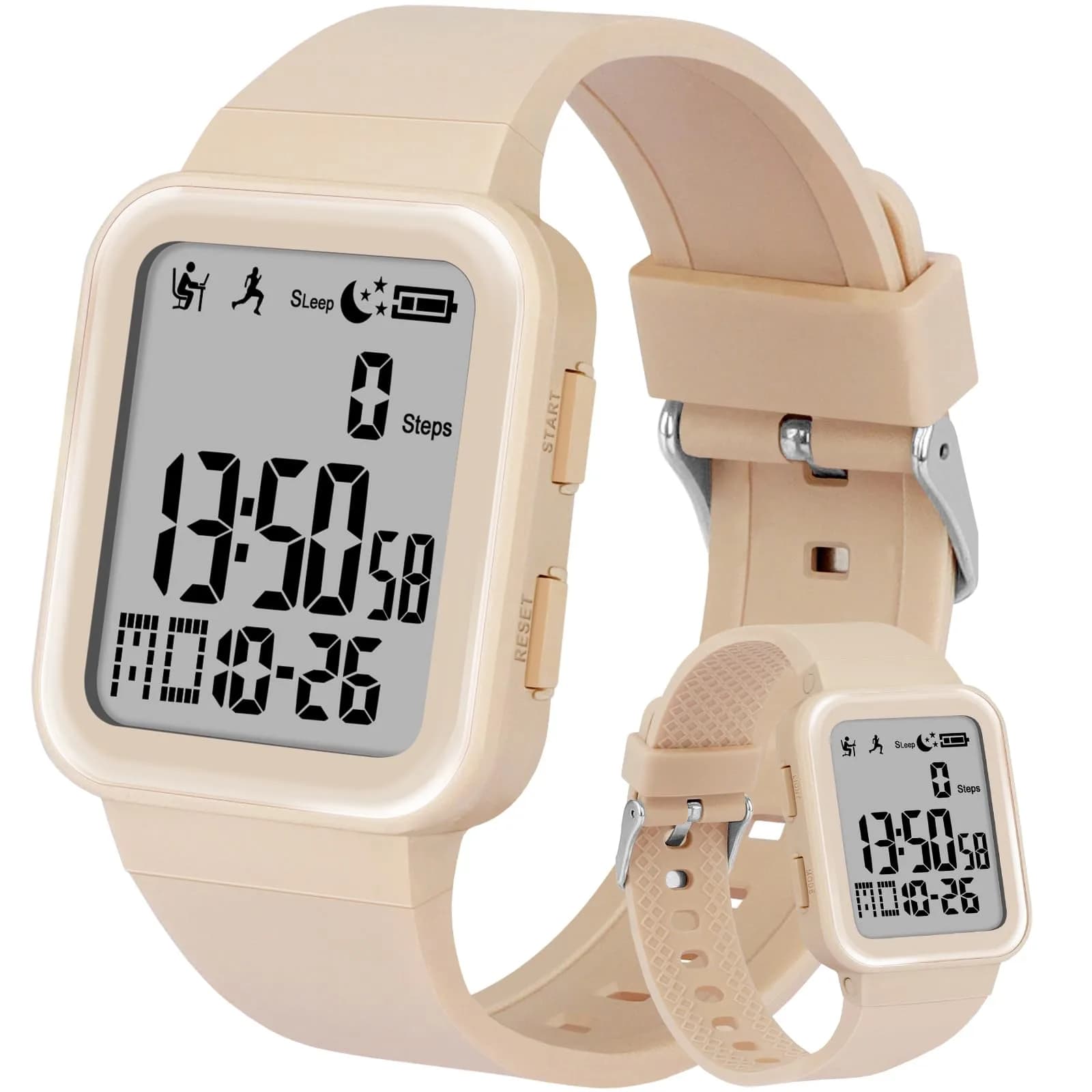 Edillas Digital Watch for Men & Women | Fitness & Sleep Tracker with EL Backlight, No App Needed, Sport Watch, Step Counter, Timer, Vibration Alarm, Calorie & Distance