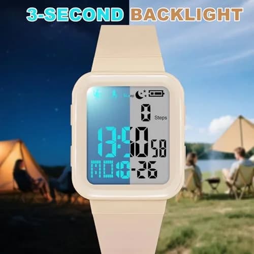 Edillas Digital Watch for Men & Women | Fitness & Sleep Tracker with EL Backlight, No App Needed, Sport Watch, Step Counter, Timer, Vibration Alarm, Calorie & Distance thumbnail 6