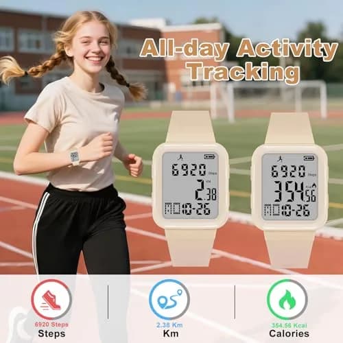 Edillas Digital Watch for Men & Women | Fitness & Sleep Tracker with EL Backlight, No App Needed, Sport Watch, Step Counter, Timer, Vibration Alarm, Calorie & Distance thumbnail 2