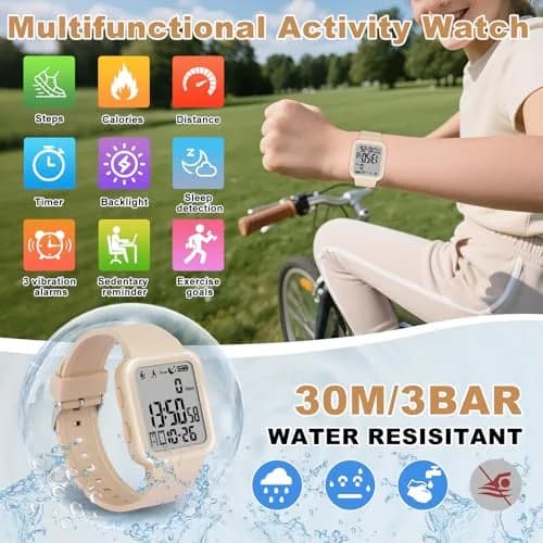 Edillas Digital Watch for Men & Women | Fitness & Sleep Tracker with EL Backlight, No App Needed, Sport Watch, Step Counter, Timer, Vibration Alarm, Calorie & Distance thumbnail 3