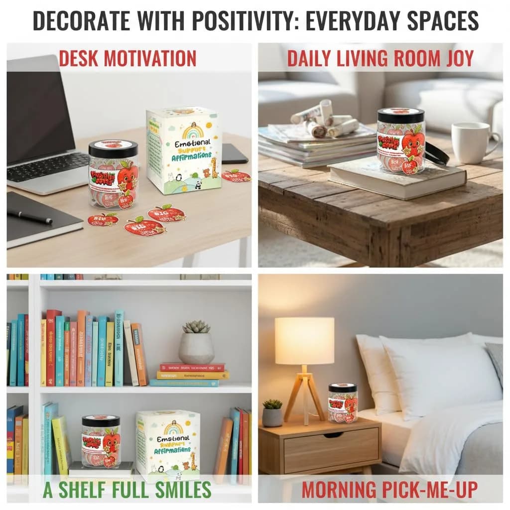 DEARMINE Positive Apple Jar with 60 Daily Affirmation Cards, Emotional Support Apple Gift, Apple Cards, Funny Gifts for Women and Men (Pack of 1) - view 6