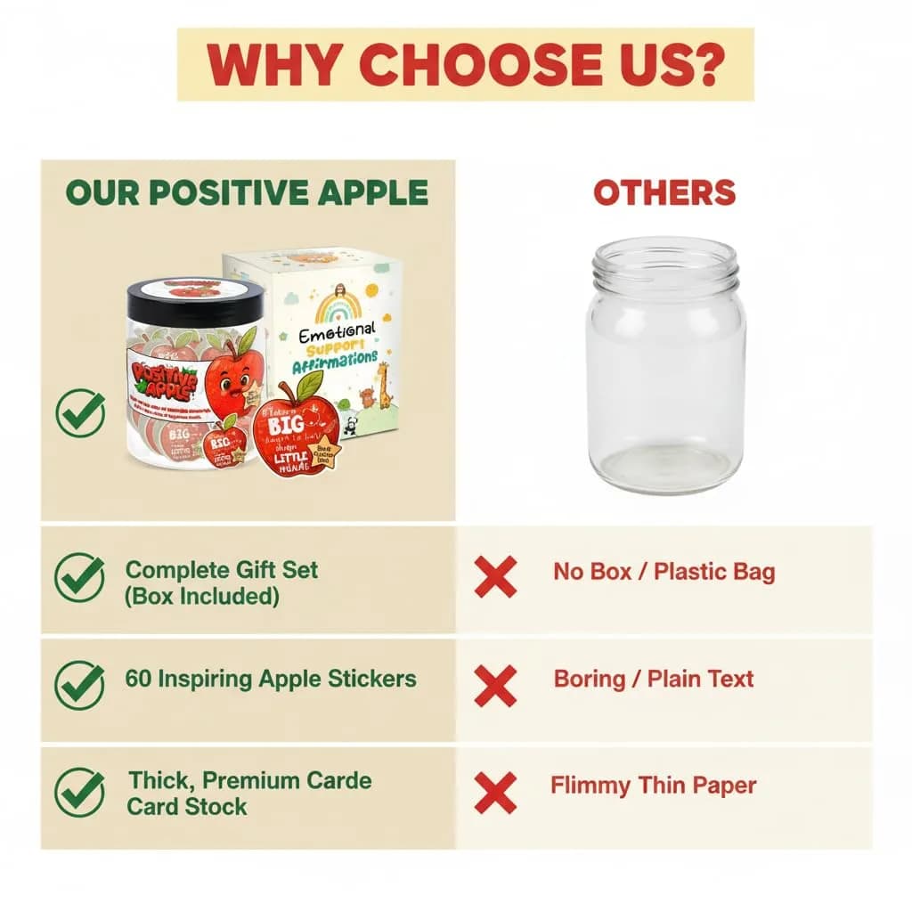 DEARMINE Positive Apple Jar with 60 Daily Affirmation Cards, Emotional Support Apple Gift, Apple Cards, Funny Gifts for Women and Men (Pack of 1) - view 9