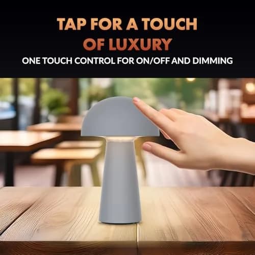 Newhouse Lighting Capri Fog Gray 2700K Dimmable Cordless USB-C Table Lamp | Cozy Home Decor thumbnail 4