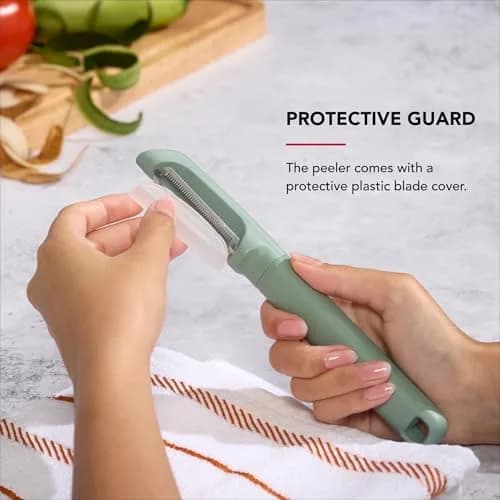 KitchenAid Cardamom Vegetable Peeler with Serrated Blade & Protective Cover | 19.9 cm (7.9-Inch) thumbnail 4