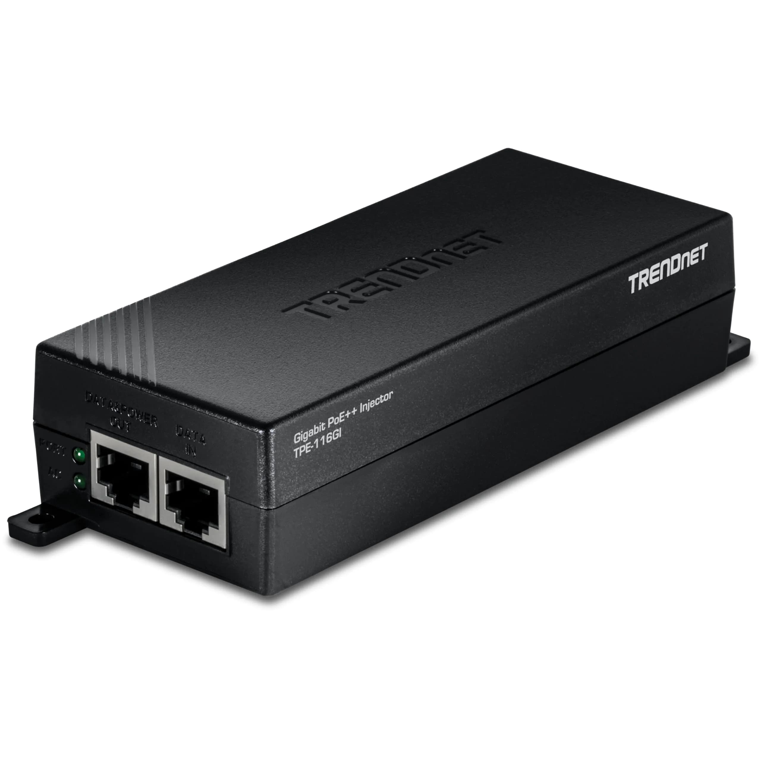 TRENDnet Gigabit Power Over Ethernet Injector, 1 x Gigabit Ethernet, 15.4W, Black, TPE-113GI | Supports Full Duplex Gigabit Speeds — Black