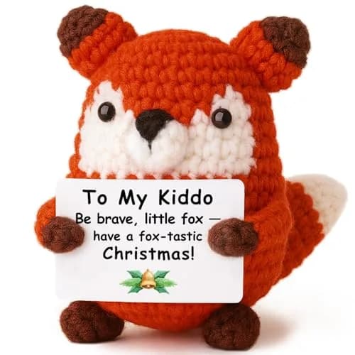 WEYON Mini Crochet Fox Plush with Pun Card 8-10cm (0.26-0.33 ft) | Cute Woodland Kawaii Decor thumbnail 1