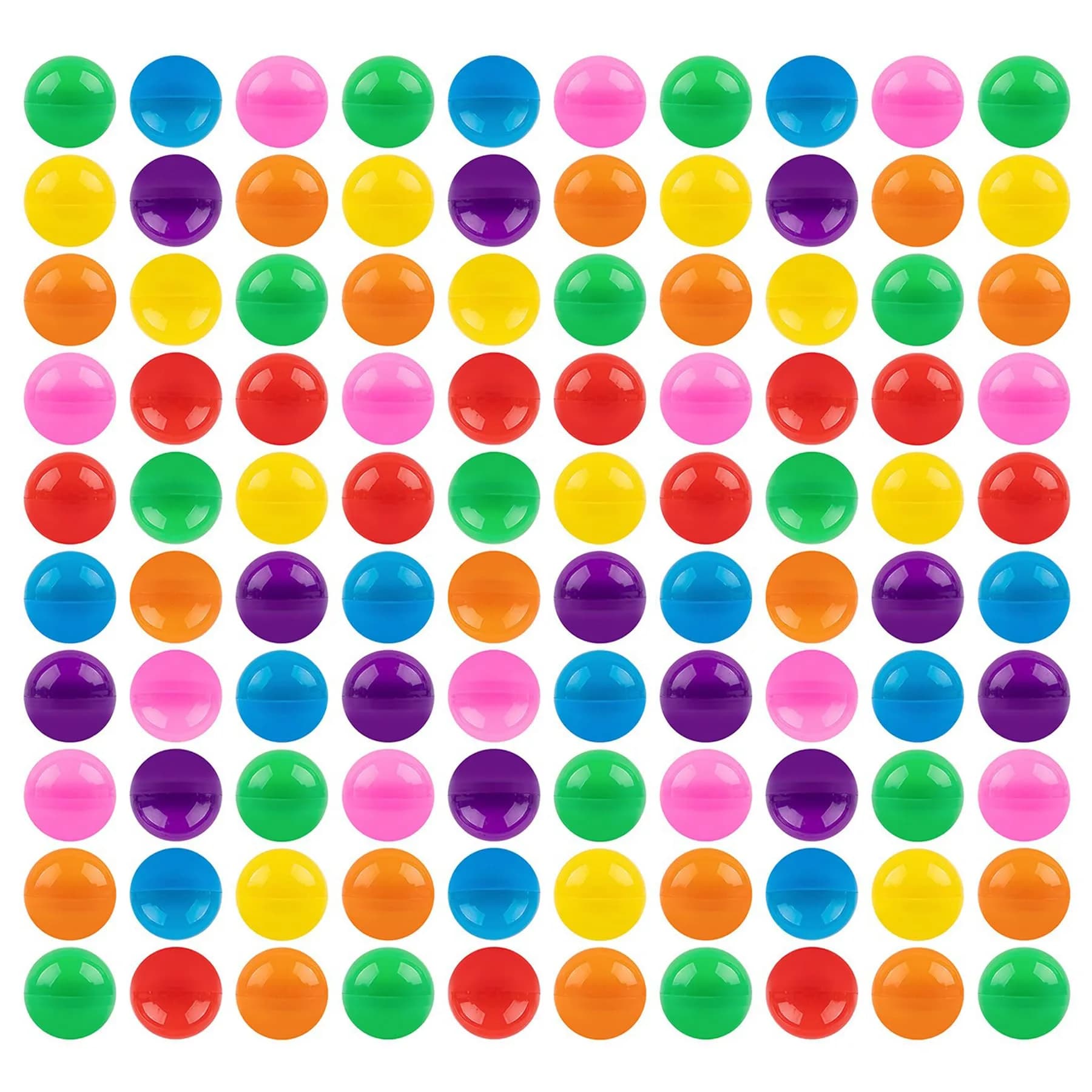 AUEAR Colorful Small Round Capsules 1.1 Inch Vending Machine Containers (100 Pack) — 7 Colors 1