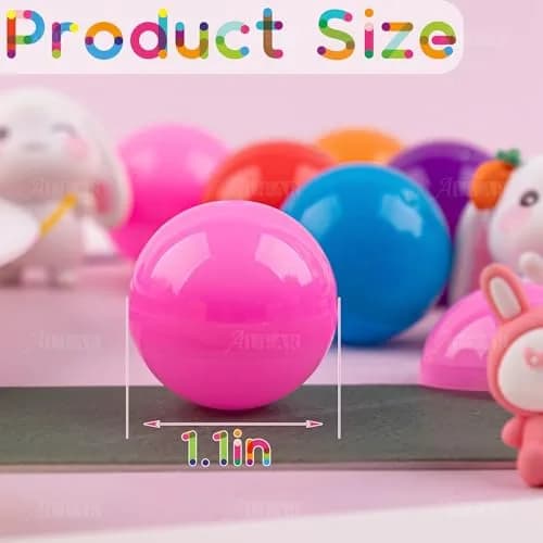 AUEAR Colorful Small Round Capsules 1.1 Inch Vending Machine Containers (100 Pack) thumbnail 2