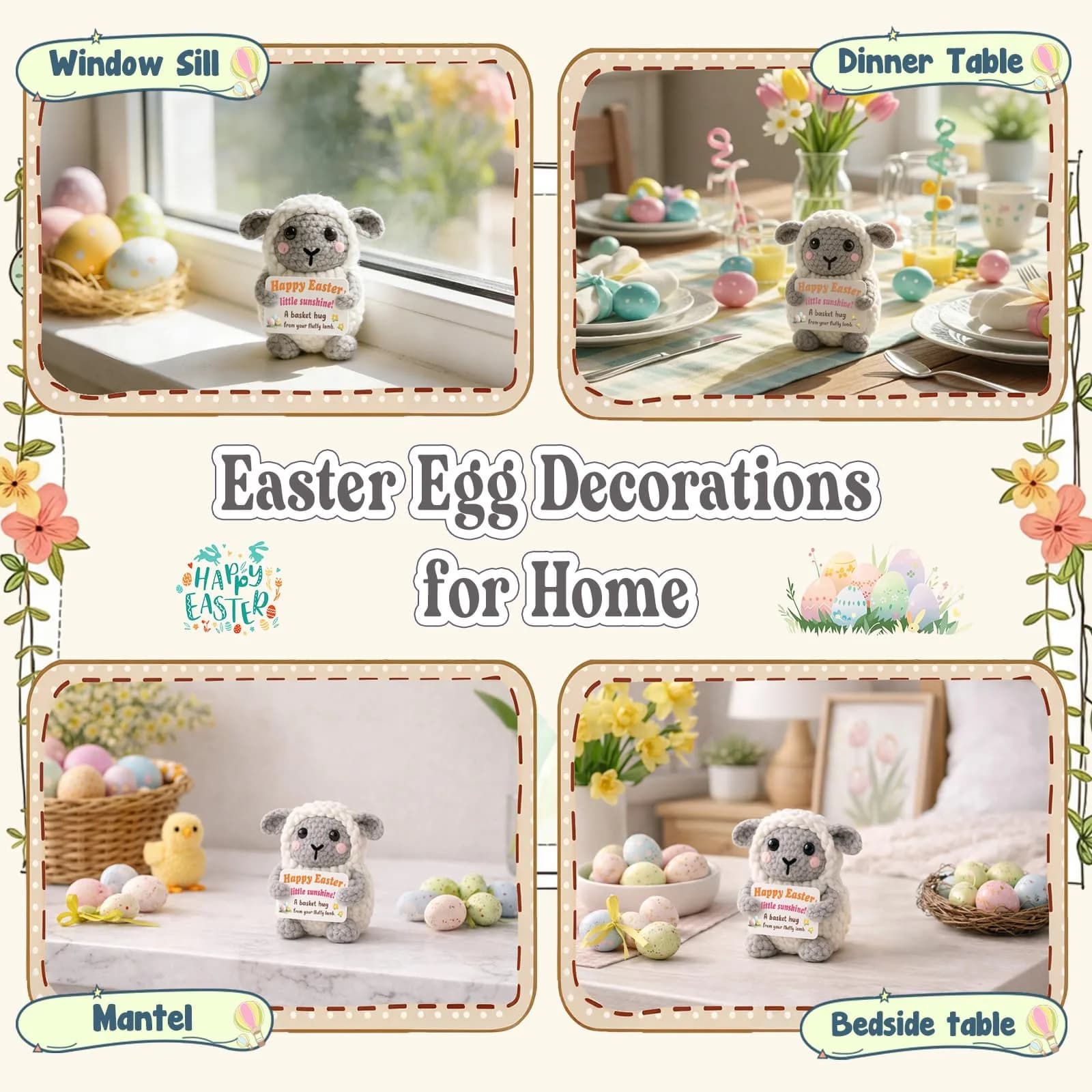 WEYON Crochet Lamb Stuffed Animal 7.62cm (3 inches) | Handmade Easter Gift for Kids & Teens - view 7