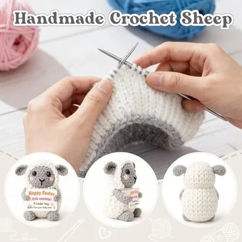 WEYON Crochet Lamb Stuffed Animal 7.62cm (3 inches) | Handmade Easter Gift for Kids & Teens thumbnail 3