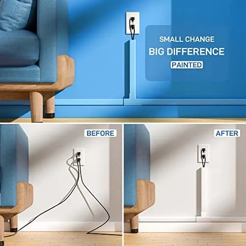 Delamu Cord Hider 236in (600cm) White | UL94 V-0 Rated Cable Management for 3-4 Wires on Wall thumbnail 8