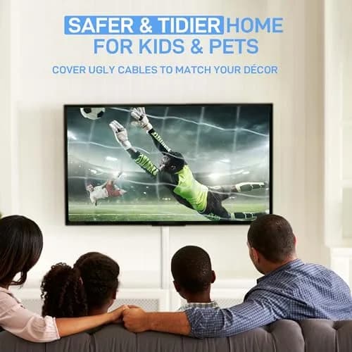 Delamu Cord Hider 236in (600cm) White | UL94 V-0 Rated Cable Management for 3-4 Wires on Wall thumbnail 9