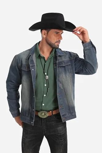 Foeran Western Cowboy Hat for Men Women Wide Brim Felt Fedora with Bolo Tie | Classic Cowgirl & Cowboy Style thumbnail 7