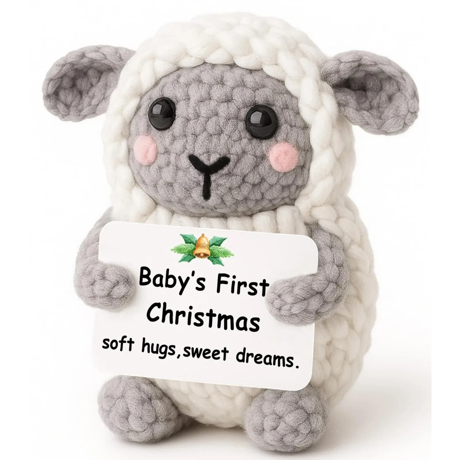 WEYON Baby’s First Mini Crochet Lamb Keepsake 8-10cm (0.3-0.4in) | Handmade Nursery Decor — Frist
