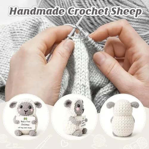 WEYON Baby’s First Mini Crochet Lamb Keepsake 8-10cm (0.3-0.4in) | Handmade Nursery Decor thumbnail 3