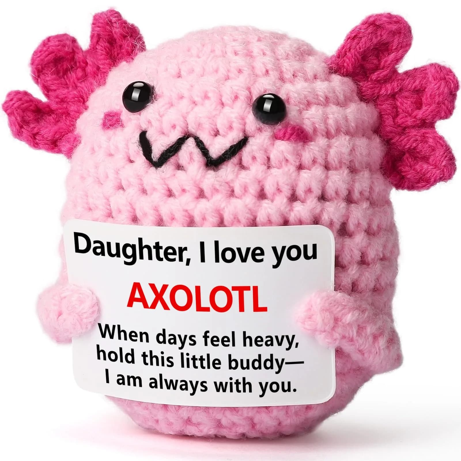 WEYON Mini Crochet Axolotl Plush Daughter Gift 2 inches (5 cm) | Handmade Emotional Support Keepsake - main product image
