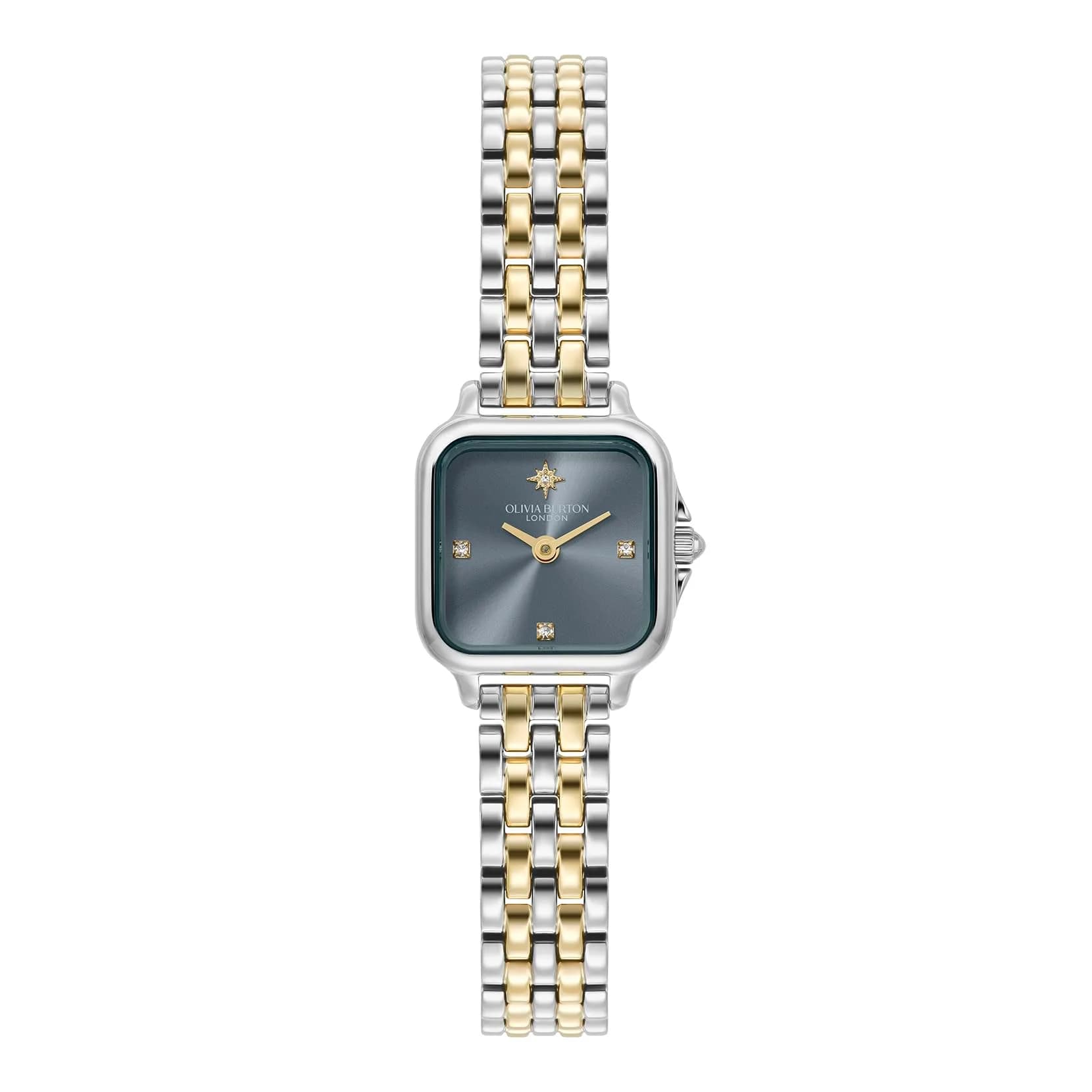 Olivia Burton Grosvenor Mini 20mm Women’s Quartz Watch | Petite Square Dial & Two-Tone Bracelet