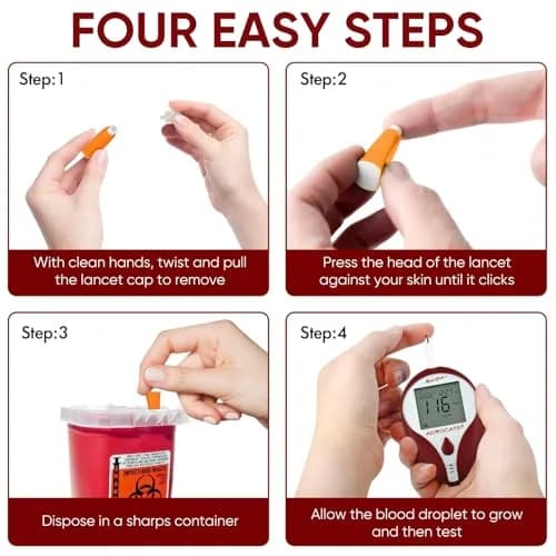 Advocate Safety Lancets 28G 1.8mm | Sterile, Retractable Needle, Single-Use, 100 Count thumbnail 3