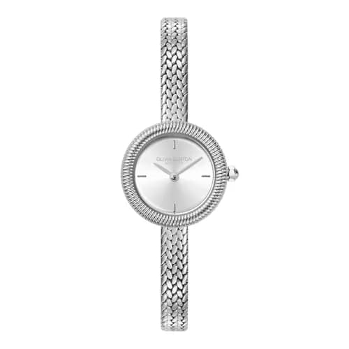 Olivia Burton Finery 20mm Women’s Quartz Watch | Silver White Sunray Dial, Mesh Strap, Water-Resistant thumbnail 1