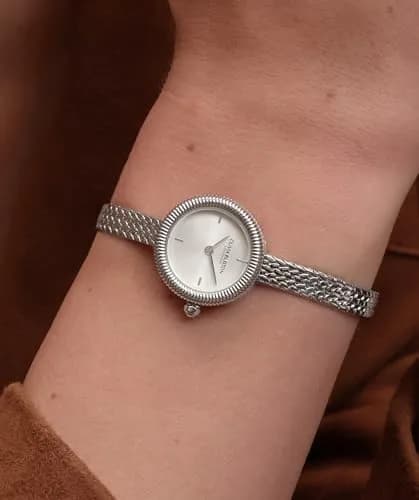 Olivia Burton Finery 20mm Women’s Quartz Watch | Silver White Sunray Dial, Mesh Strap, Water-Resistant thumbnail 2