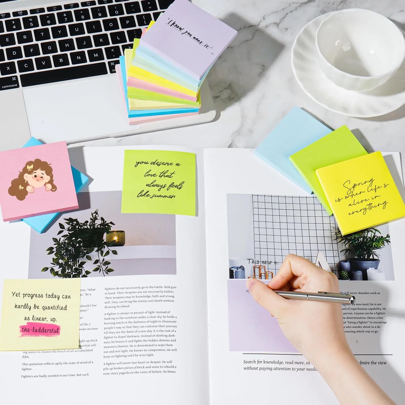 YEECOK 18-Pack Sticky Notes 3x3 inch, 9 Pastel Colors | Bulk Pack Self-Stick Note - view 5