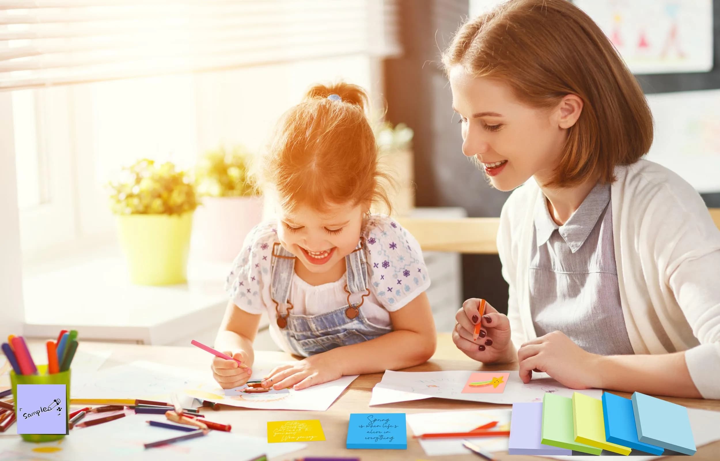 YEECOK 18-Pack Sticky Notes 3x3 inch, 9 Pastel Colors | Bulk Pack Self-Stick Note - view 6