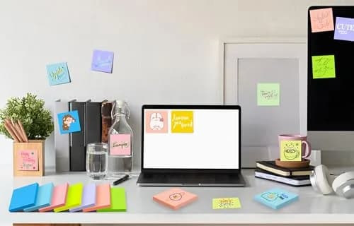 YEECOK 18-Pack Sticky Notes 3x3 inch, 9 Pastel Colors | Bulk Pack Self-Stick Note thumbnail 7