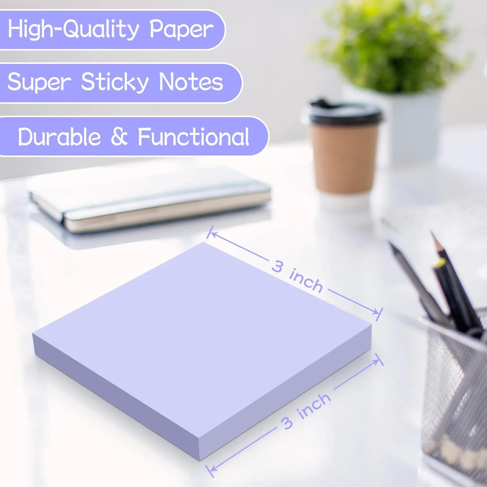 YEECOK 18-Pack Sticky Notes 3x3 inch, 9 Pastel Colors | Bulk Pack Self-Stick Note - view 3