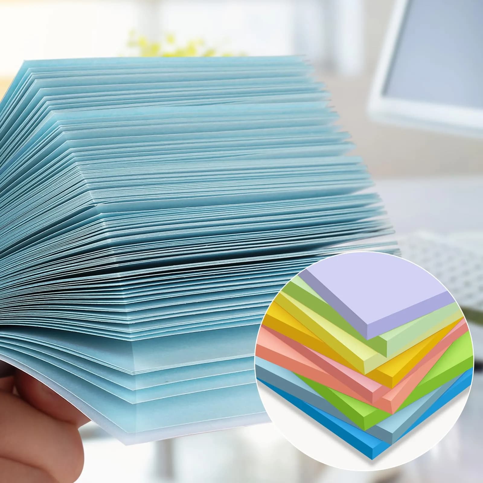 YEECOK 18-Pack Sticky Notes 3x3 inch, 9 Pastel Colors | Bulk Pack Self-Stick Note - view 4