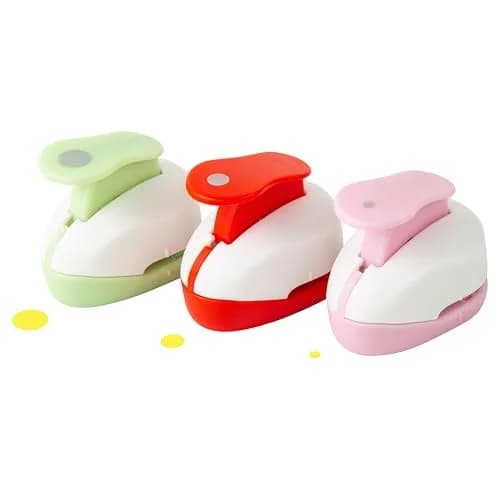 QIQQIKIN Circle Paper Punch Set - 3mm, 6mm, 9mm | 3-Piece Multicolor Set with Non-Slip Base thumbnail 1