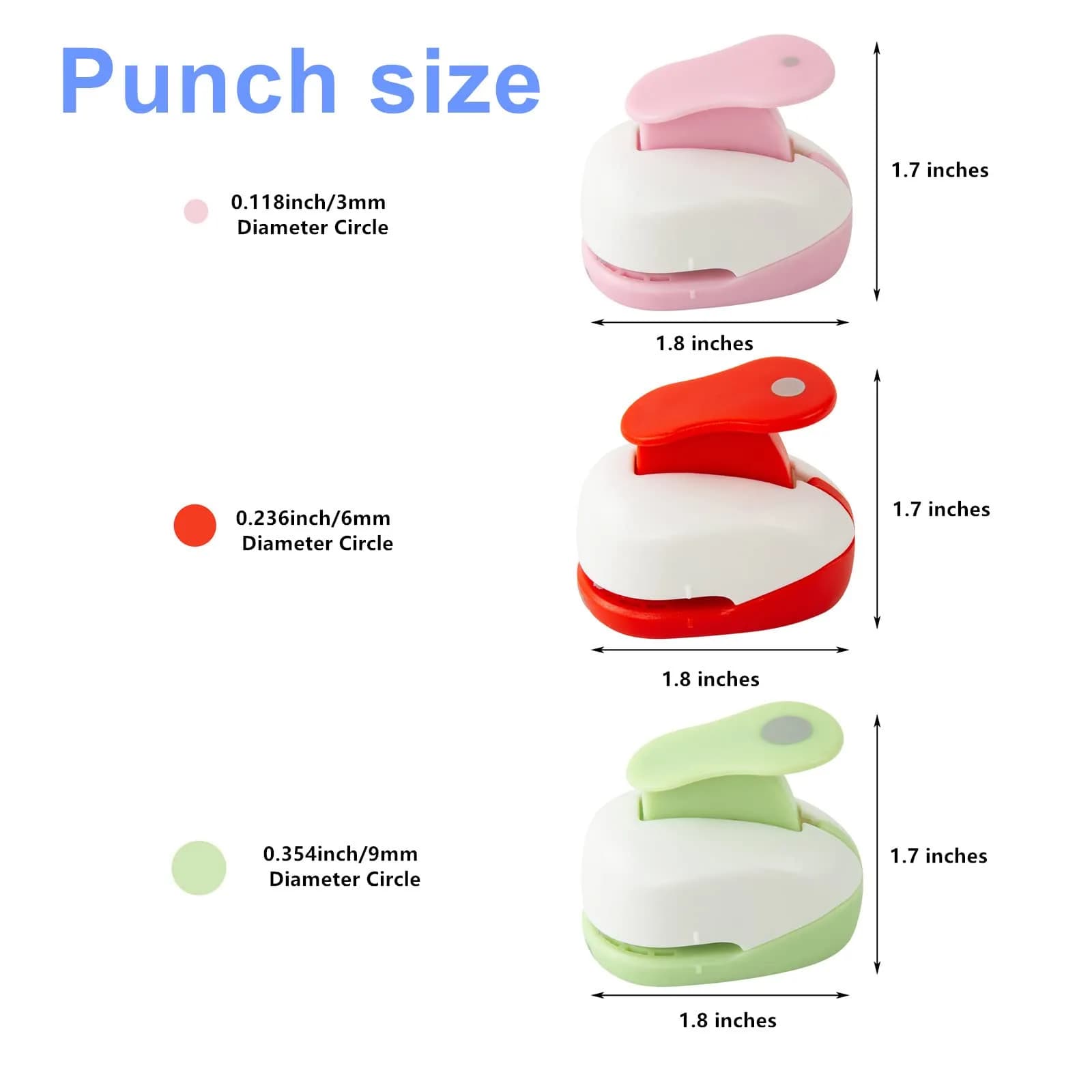 QIQQIKIN 3PCS Circle Cutter Set (3mm, 6mm, 9mm) | Precision Craft Tool for Paper Crafts - view 2