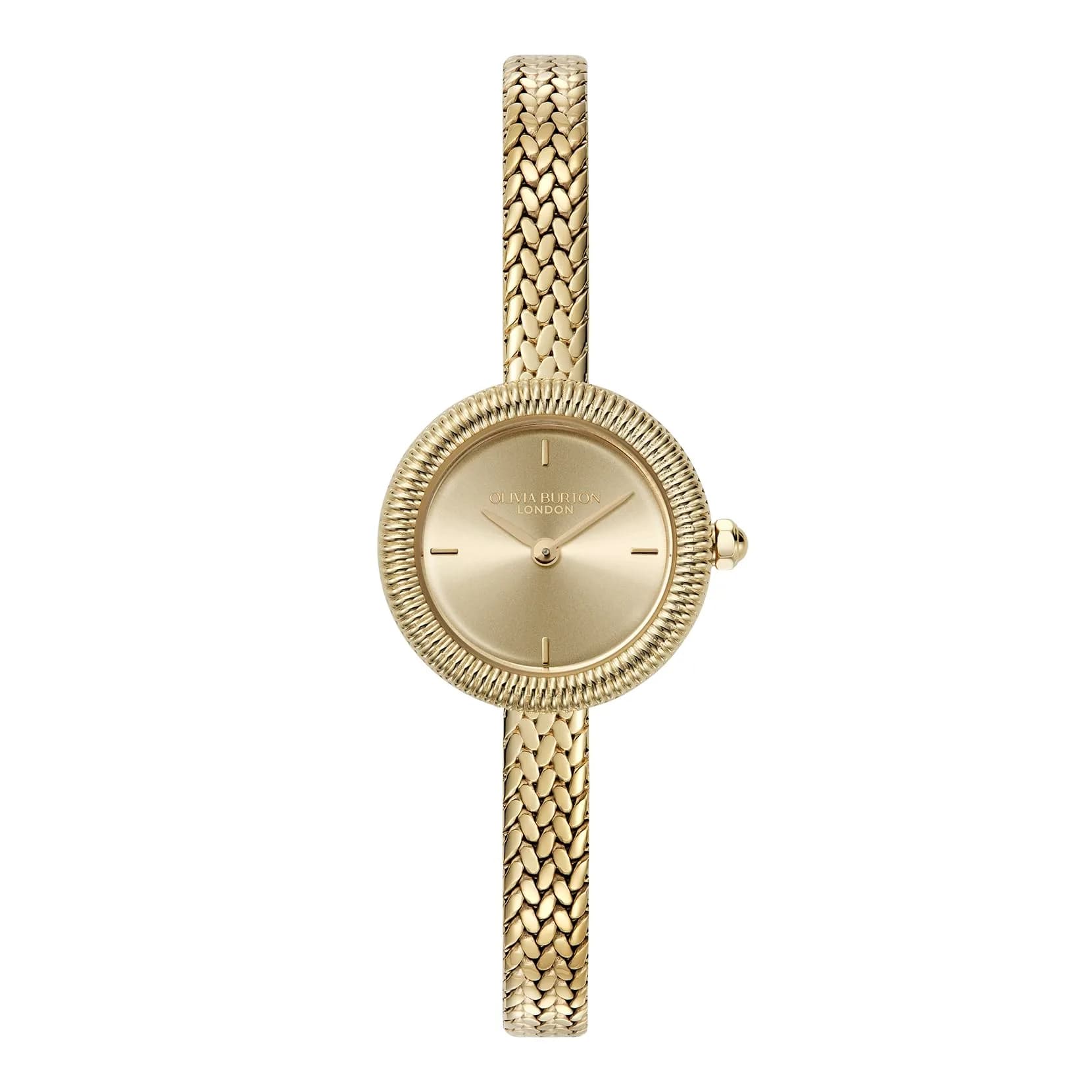 Olivia Burton Finery 20mm Women’s Quartz Watch | Delicate Gold Sunray Dial & Mesh Strap - main product image