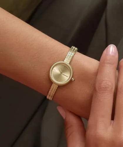 Olivia Burton Finery 20mm Women’s Quartz Watch | Delicate Gold Sunray Dial & Mesh Strap thumbnail 2