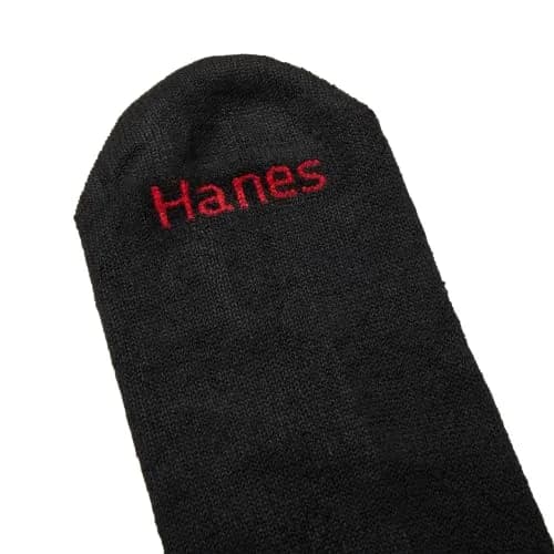 Hanes Double Tough Crew Socks Moisture Wicking, 14-Pack, Black | Reinforced & Cushioned for Men thumbnail 6