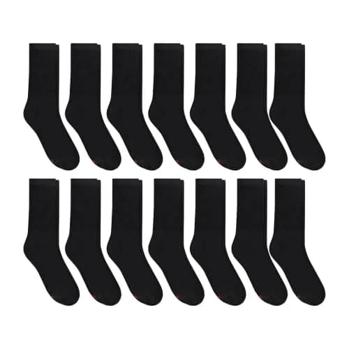 Hanes Double Tough Crew Socks Moisture Wicking, 14-Pack, Men's Shoe Sizes 12-14 thumbnail 4