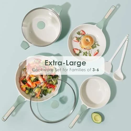 SENSARTE 13-Piece Ceramic Cookware Set with Lids & Utensils | Induction Compatible, Non-Toxic, Dishwasher Safe thumbnail 6