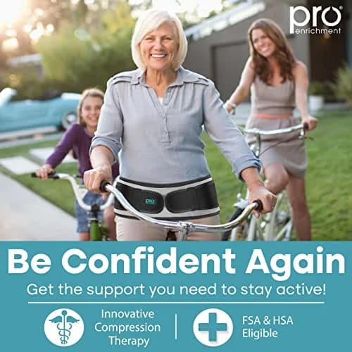 Pro Enrichment SI Joint Hip Belt for Women & Men - Gray, Regular (44 inch / 111.76 cm Belt Length, 4 inch / 10.16 cm Belt Width) | USA Patented Support for Hip & Lower Back Pain thumbnail 5