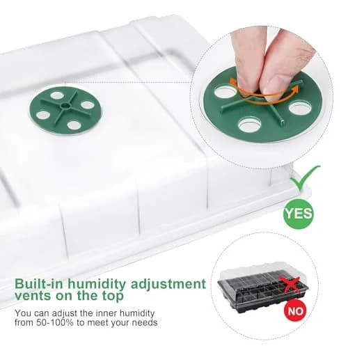 MIXC Green 10-Pack Seed Starter Tray with 400 Cells | 14.6"x 9.84"x 5.1" Seedling Greenhouse Grow Kit thumbnail 4