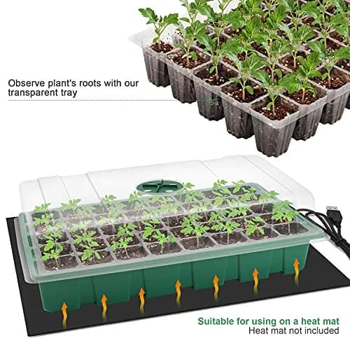MIXC Green 10-Pack Seed Starter Tray with 400 Cells | 14.6"x 9.84"x 5.1" Seedling Greenhouse Grow Kit thumbnail 5