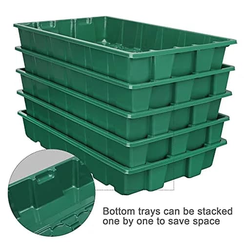 MIXC Green 10-Pack Seed Starter Tray with 400 Cells | 14.6"x 9.84"x 5.1" Seedling Greenhouse Grow Kit thumbnail 2