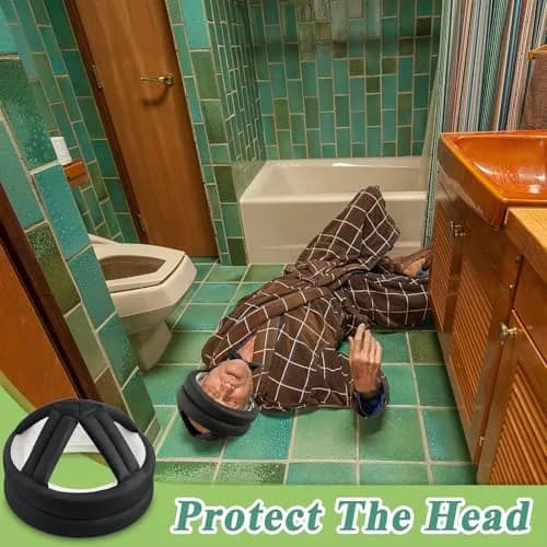 Woanger Black Elder Head Safety Helmet | Adjustable Fall Prevention Cap for Seniors (50-75 cm) thumbnail 5
