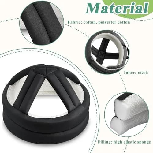 Woanger Black Elder Head Safety Helmet | Adjustable Fall Prevention Cap for Seniors (50-75 cm) thumbnail 3
