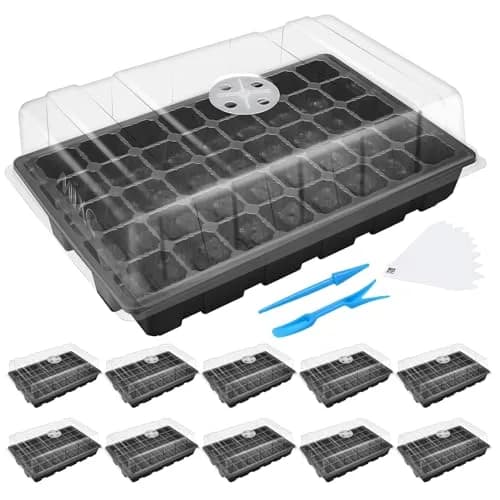 MIXC 10Pack Seed Starter Tray, 400Cell Mini Propagator Greenhouse Grow Kit | Space-Saving, Adjustable Humidity Control thumbnail 1