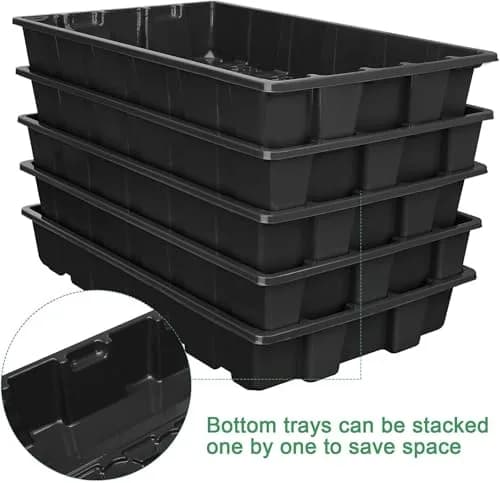 MIXC 10Pack Seed Starter Tray, 400Cell Mini Propagator Greenhouse Grow Kit | Space-Saving, Adjustable Humidity Control thumbnail 4
