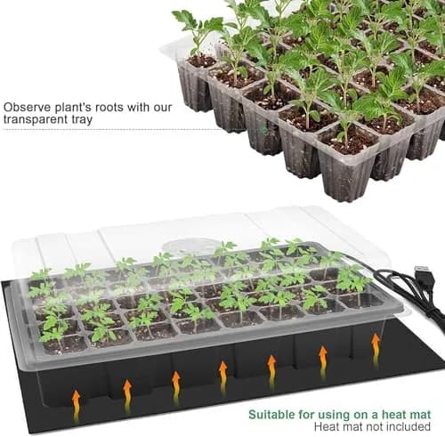 MIXC 10Pack Seed Starter Tray, 400Cell Mini Propagator Greenhouse Grow Kit | Space-Saving, Adjustable Humidity Control thumbnail 3