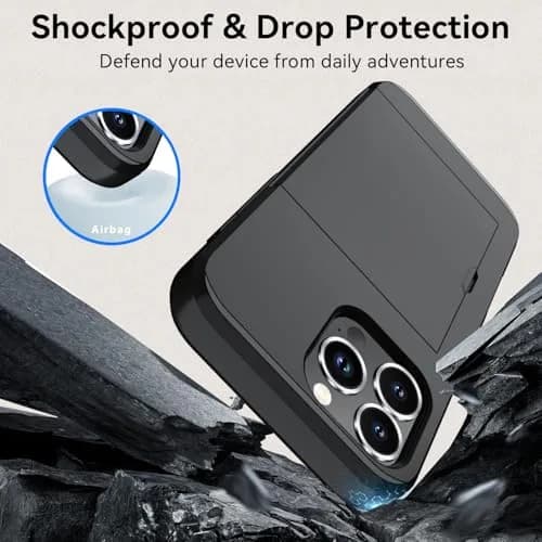 Qinmay Compatible with iPhone 16 Pro Case with Card Holder | Heavy Duty Shockproof Wallet Cover thumbnail 5
