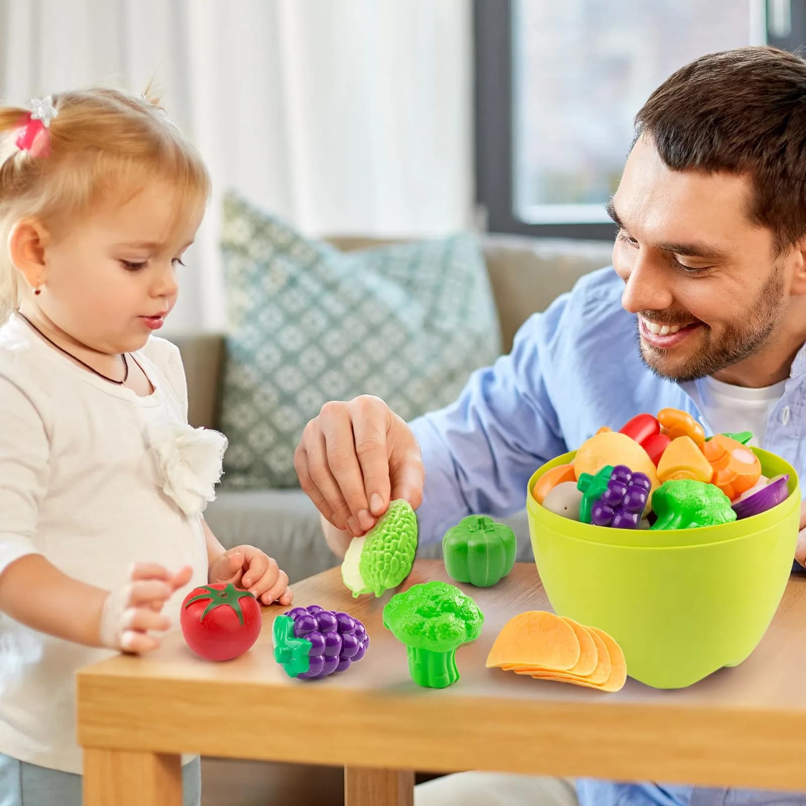 Funpynani 100-Piece Kitchen Playset with Apple Storage | Realistic Pretend Cooking Toy for Toddlers (White) - view 6